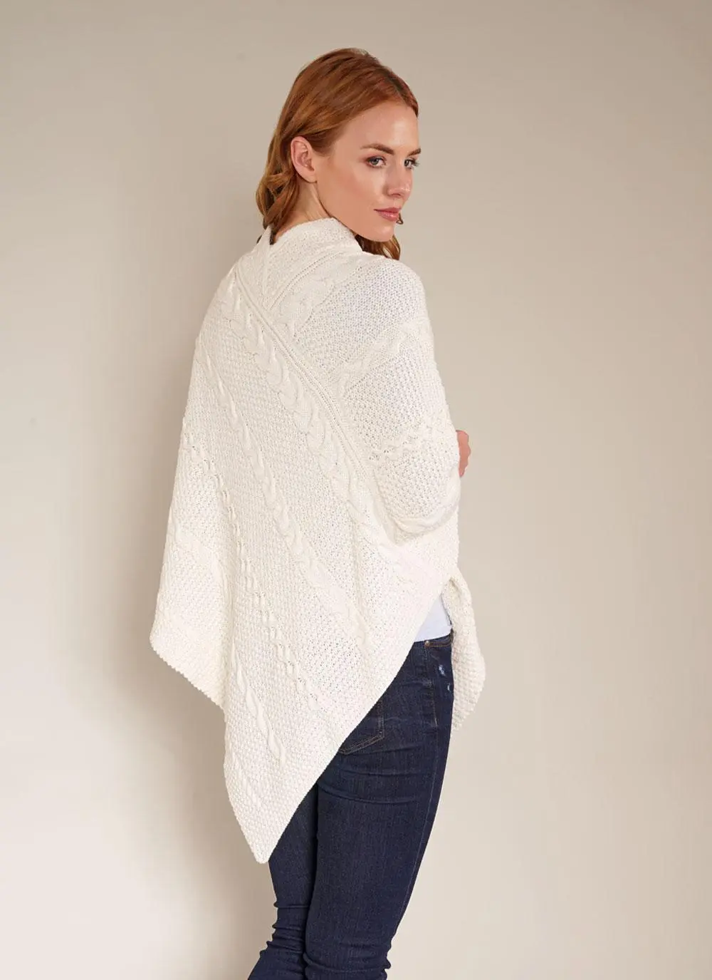 Maire Aran Wool Poncho