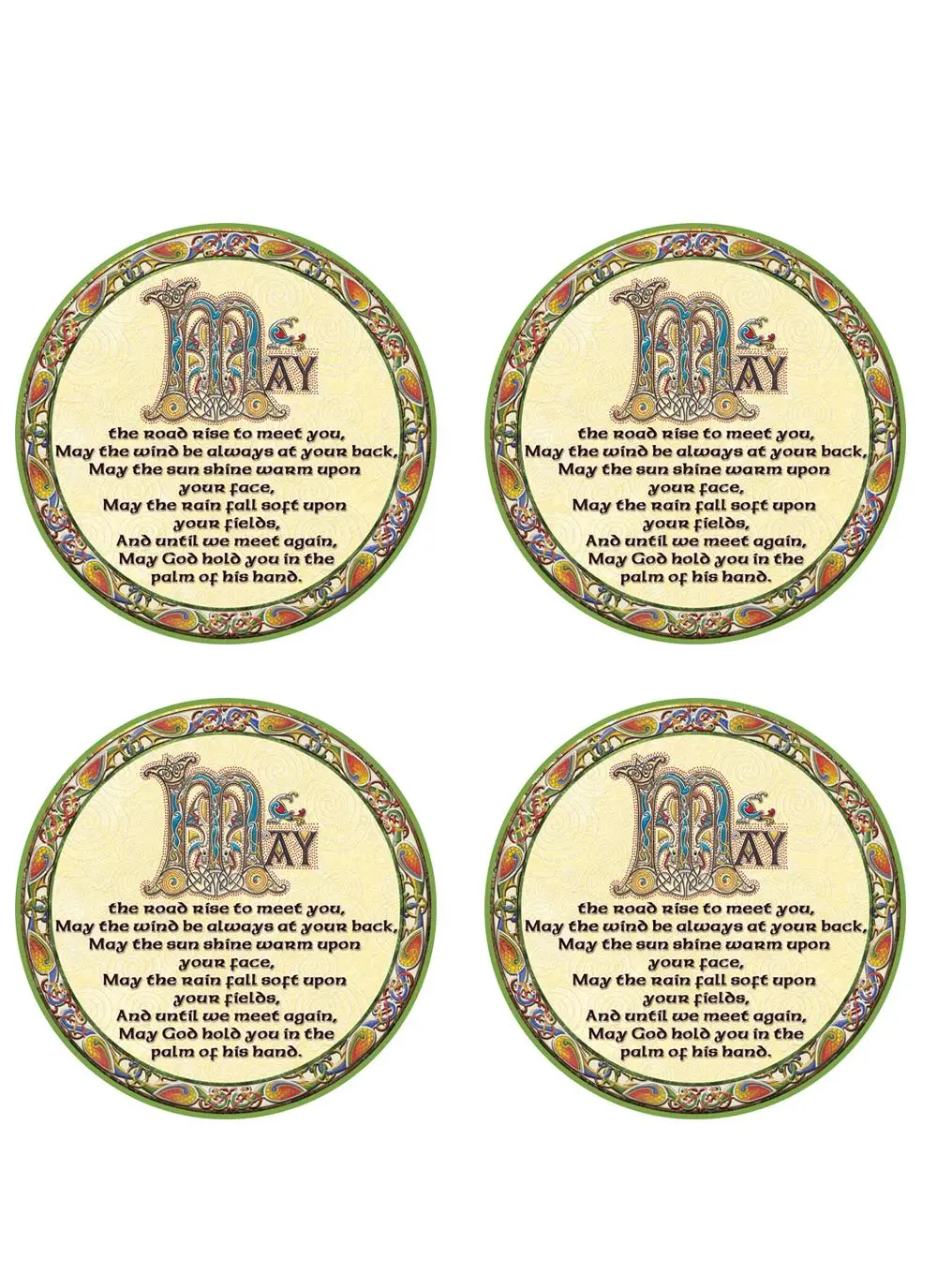 Irish Blessing Coasters Set of 4
