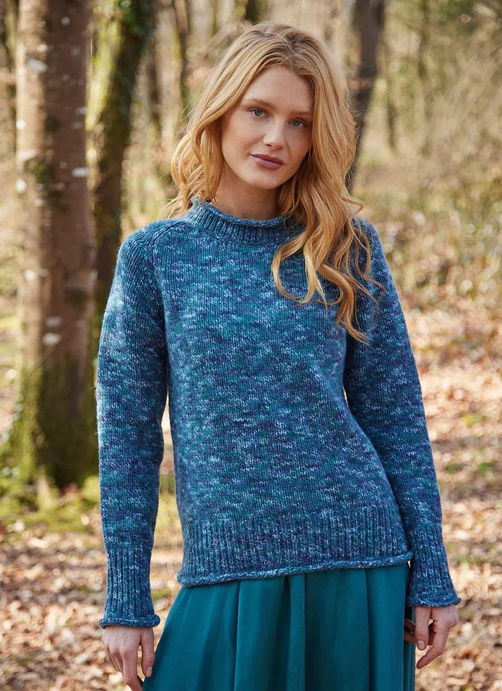 Fisherman Space Dye Roll Neck Sweater