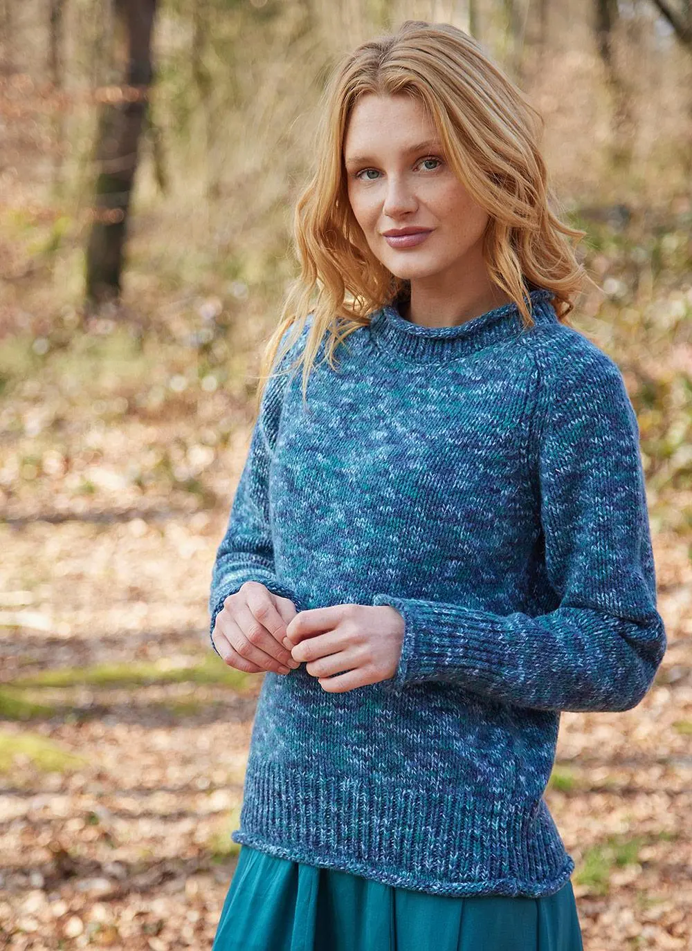 Fisherman Space Dye Roll Neck Sweater