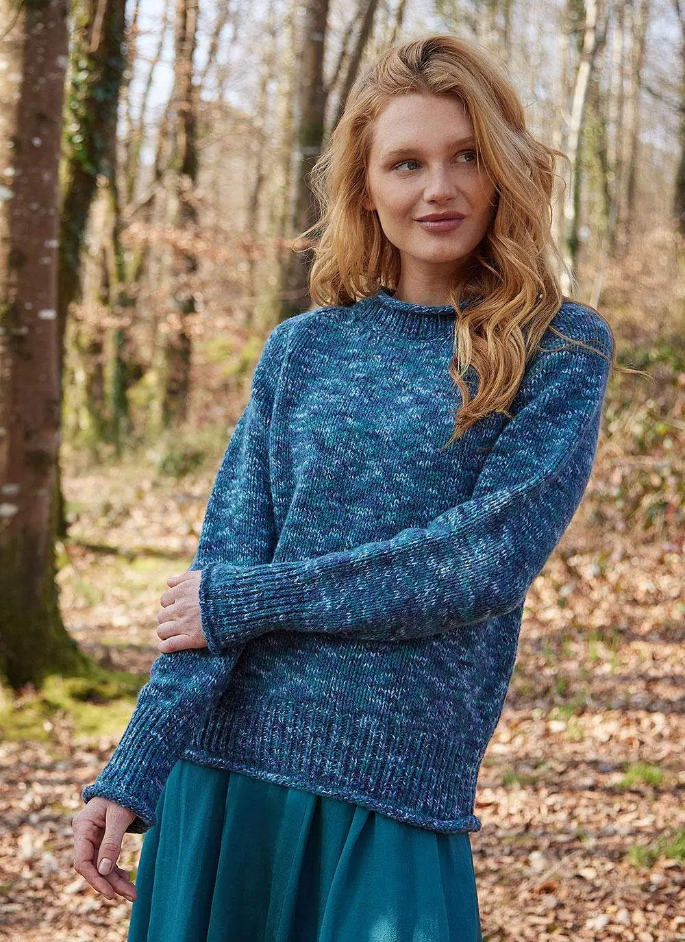 Fisherman Space Dye Roll Neck Sweater