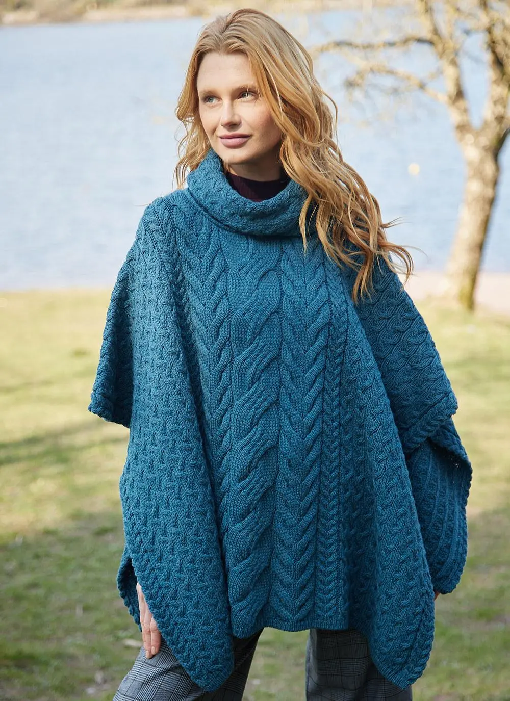 Supersoft Merino Wool Cowl Neck Poncho