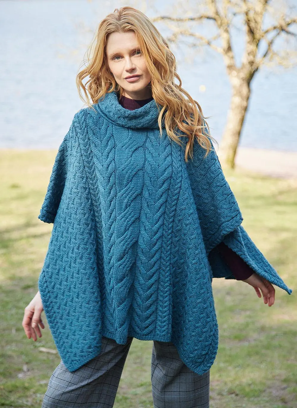 Supersoft Merino Wool Cowl Neck Poncho