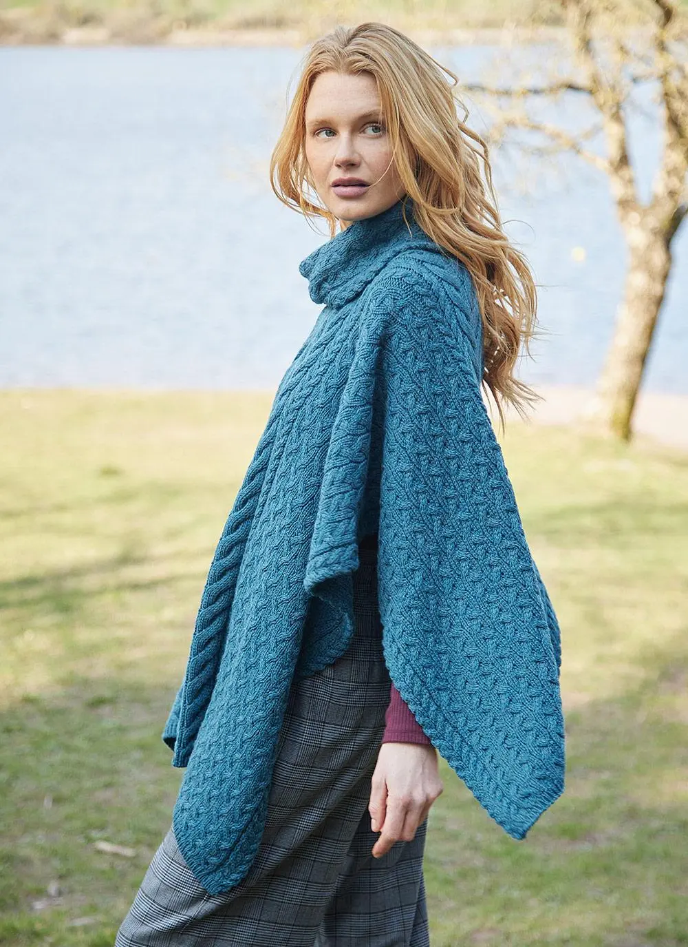 Supersoft Merino Wool Cowl Neck Poncho