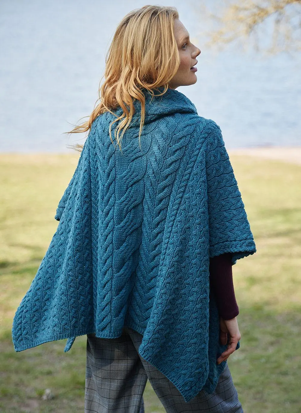 Supersoft Merino Wool Cowl Neck Poncho
