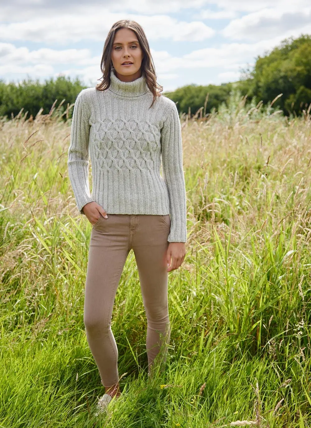 Fisherman Criss Cross Polo Sweater