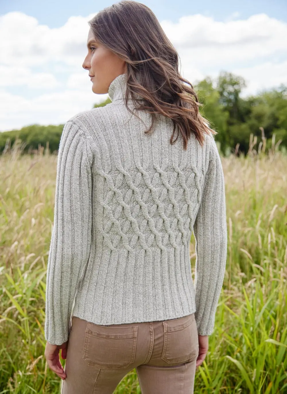 Fisherman Criss Cross Polo Sweater