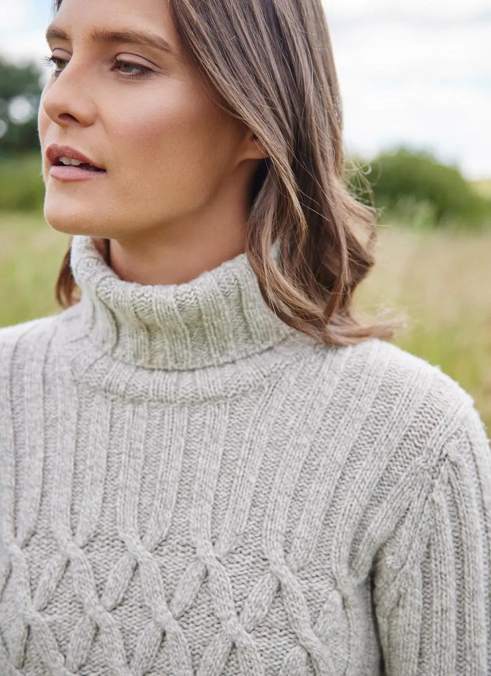 Fisherman Criss Cross Polo Sweater