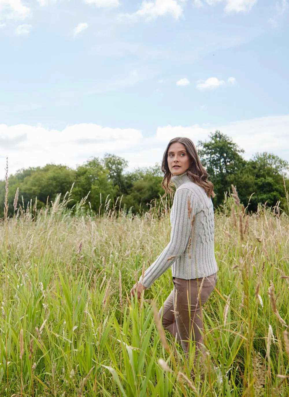 Fisherman Criss Cross Polo Sweater