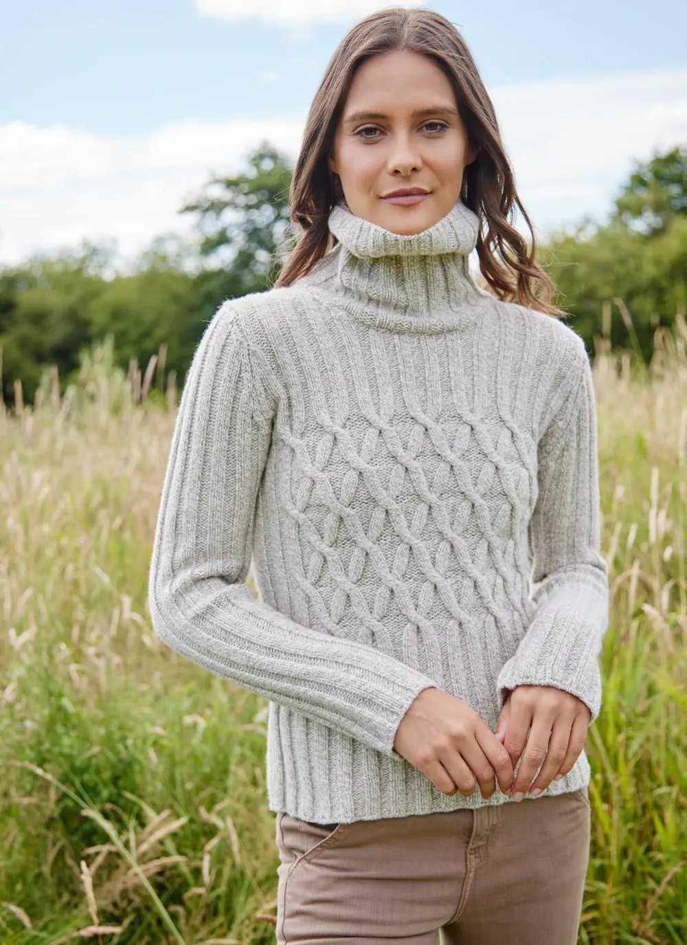 Fisherman Criss Cross Polo Sweater