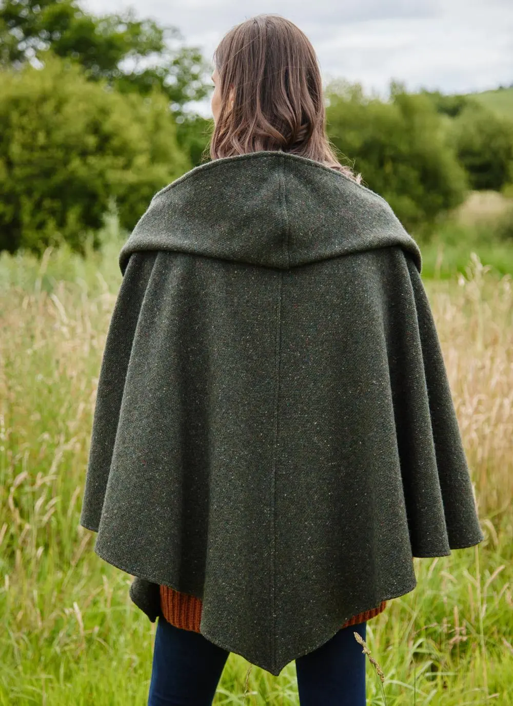 Short Tweed Hooded Cape | Blarney