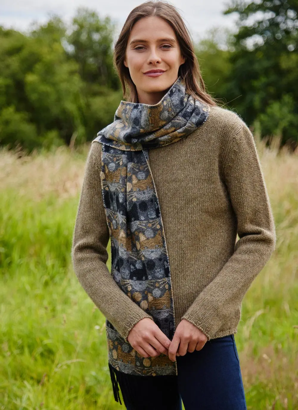Cat Fringed Scarf