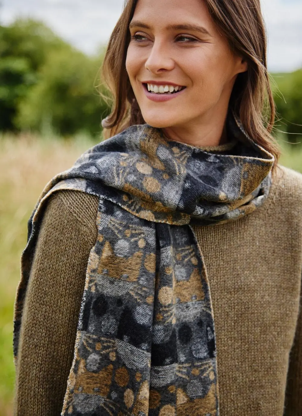 Cat Fringed Scarf