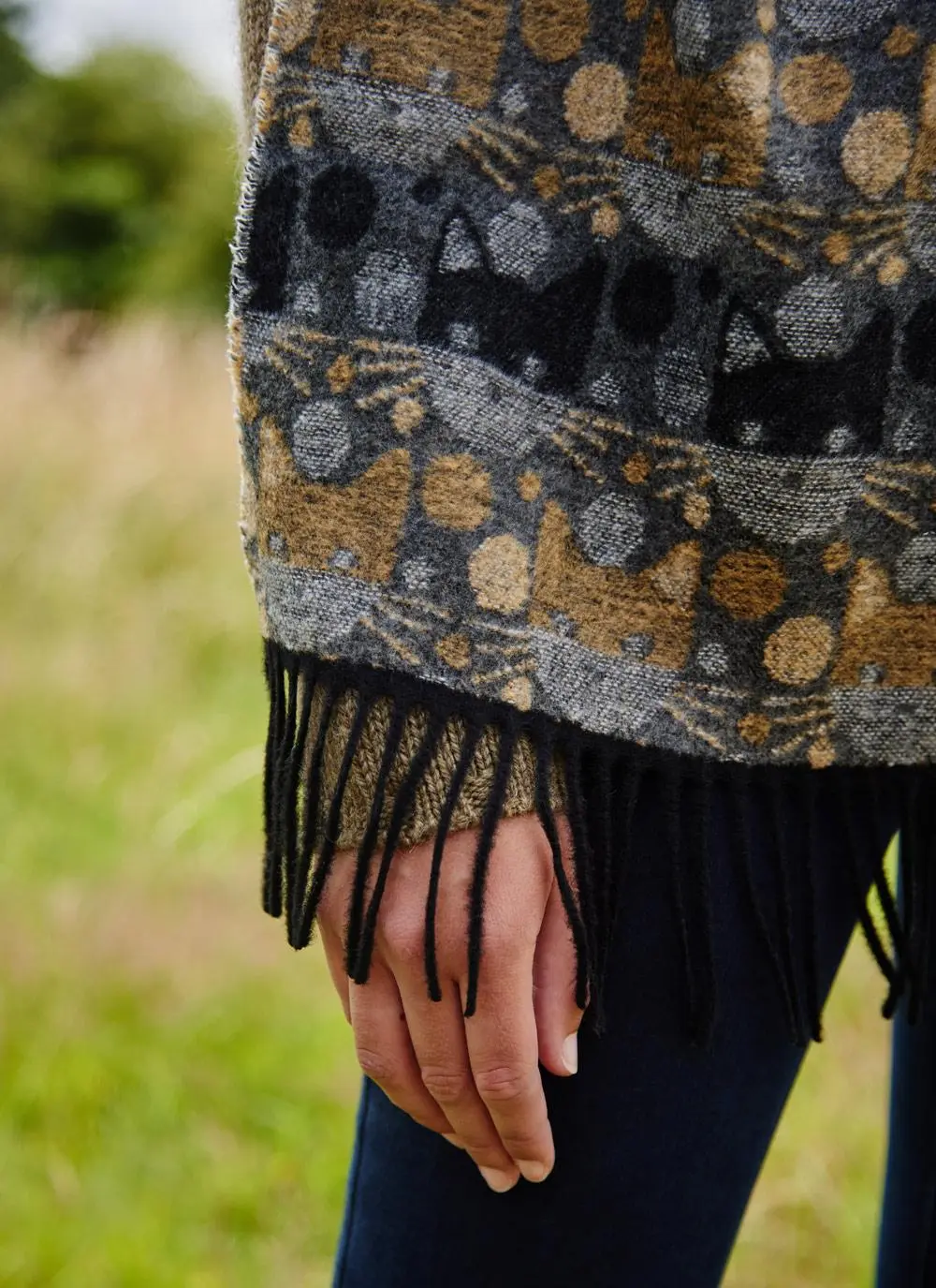 Cat Fringed Scarf