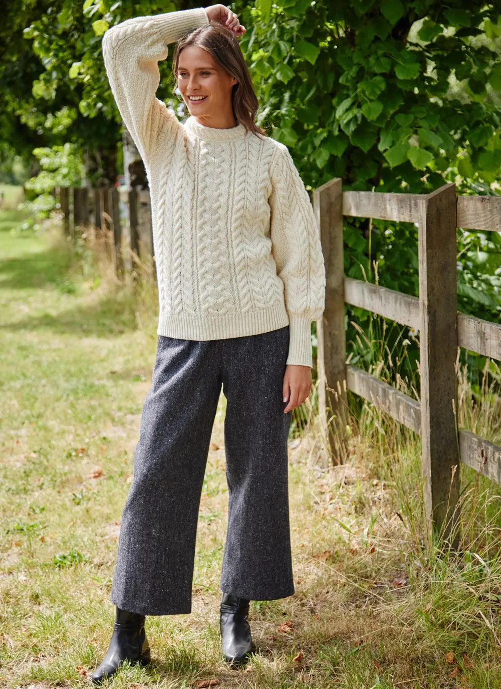 Bell Sleeve Cable Sweater