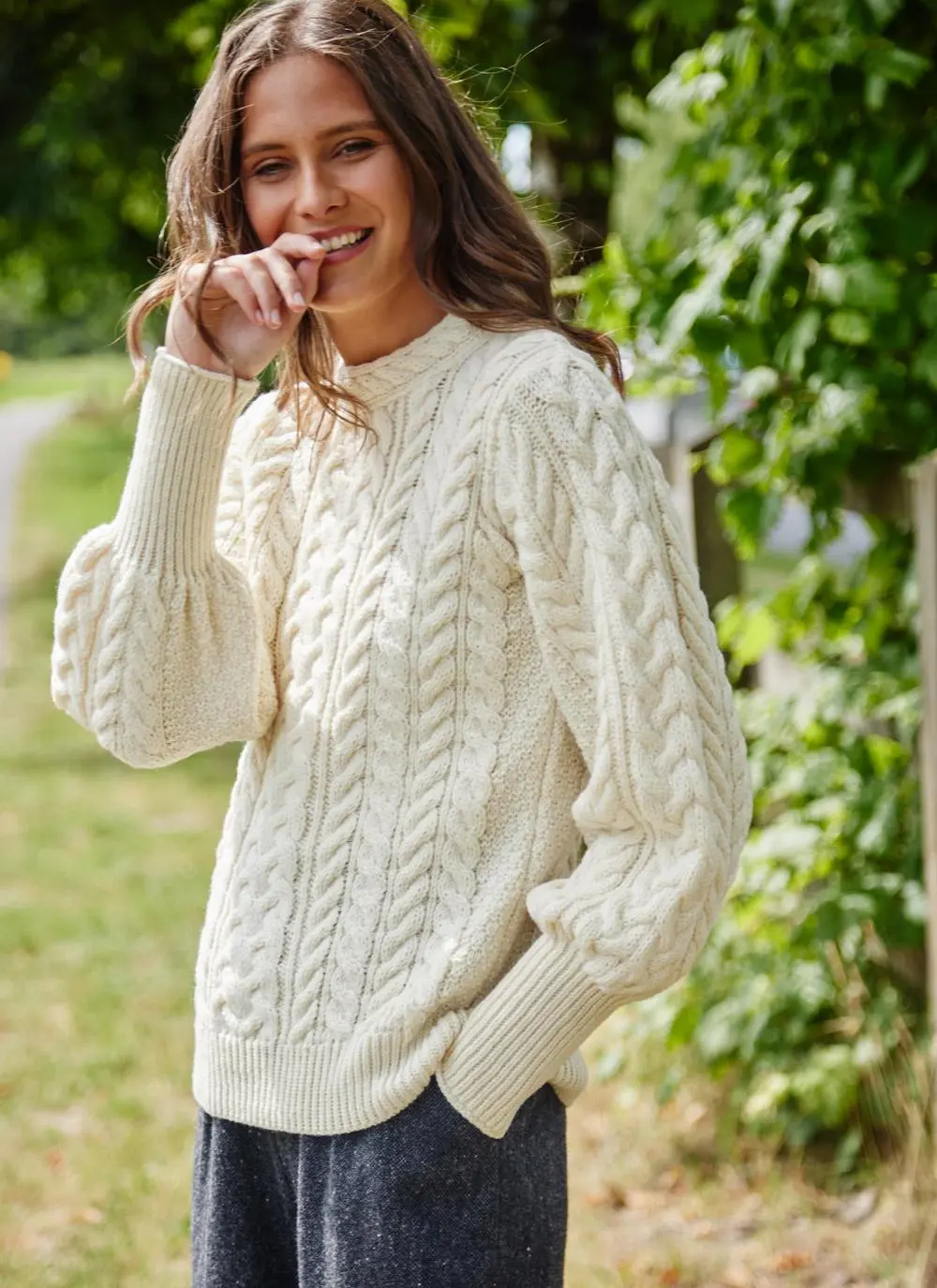 Bell Sleeve Cable Sweater