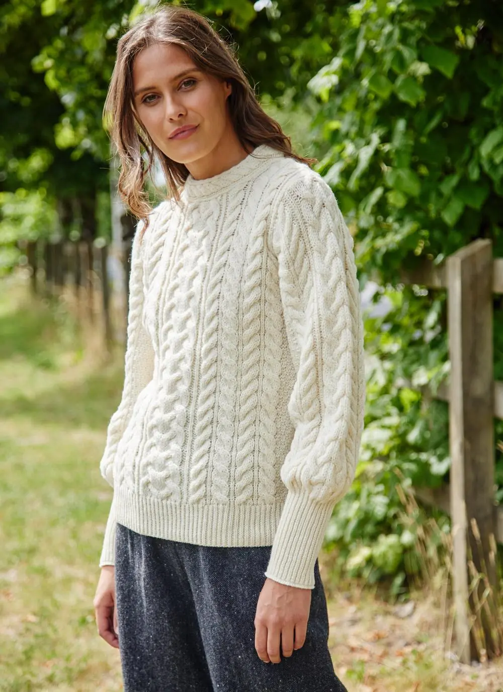 Bell Sleeve Cable Sweater