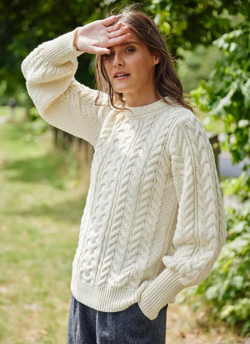 Bell Sleeve Cable Sweater