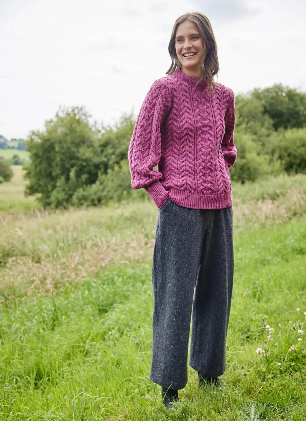 Bell Sleeve Cable Sweater