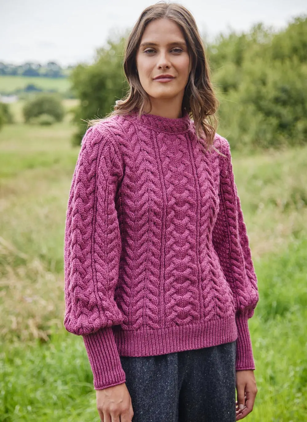 Bell Sleeve Cable Sweater