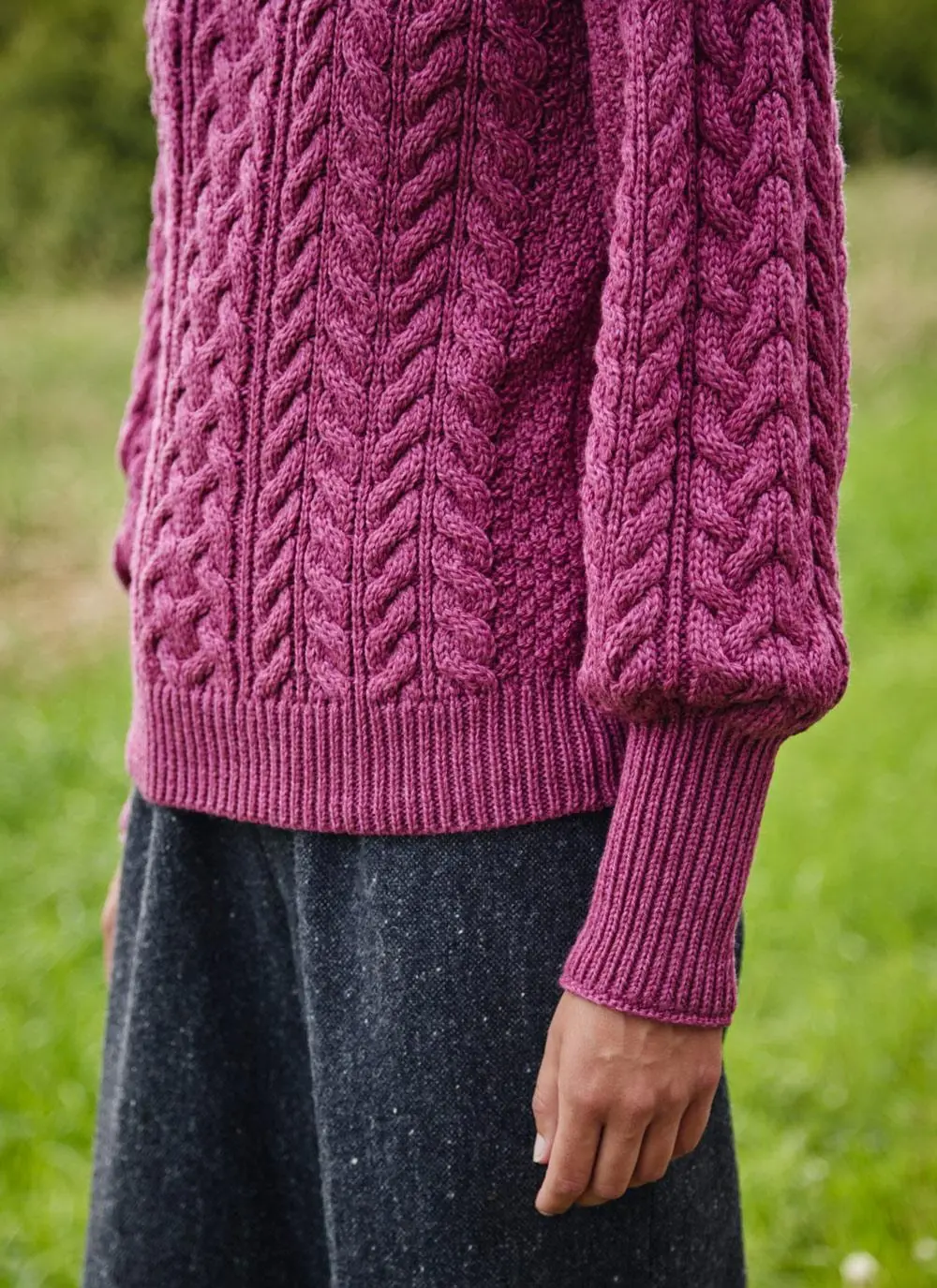 Bell Sleeve Cable Sweater