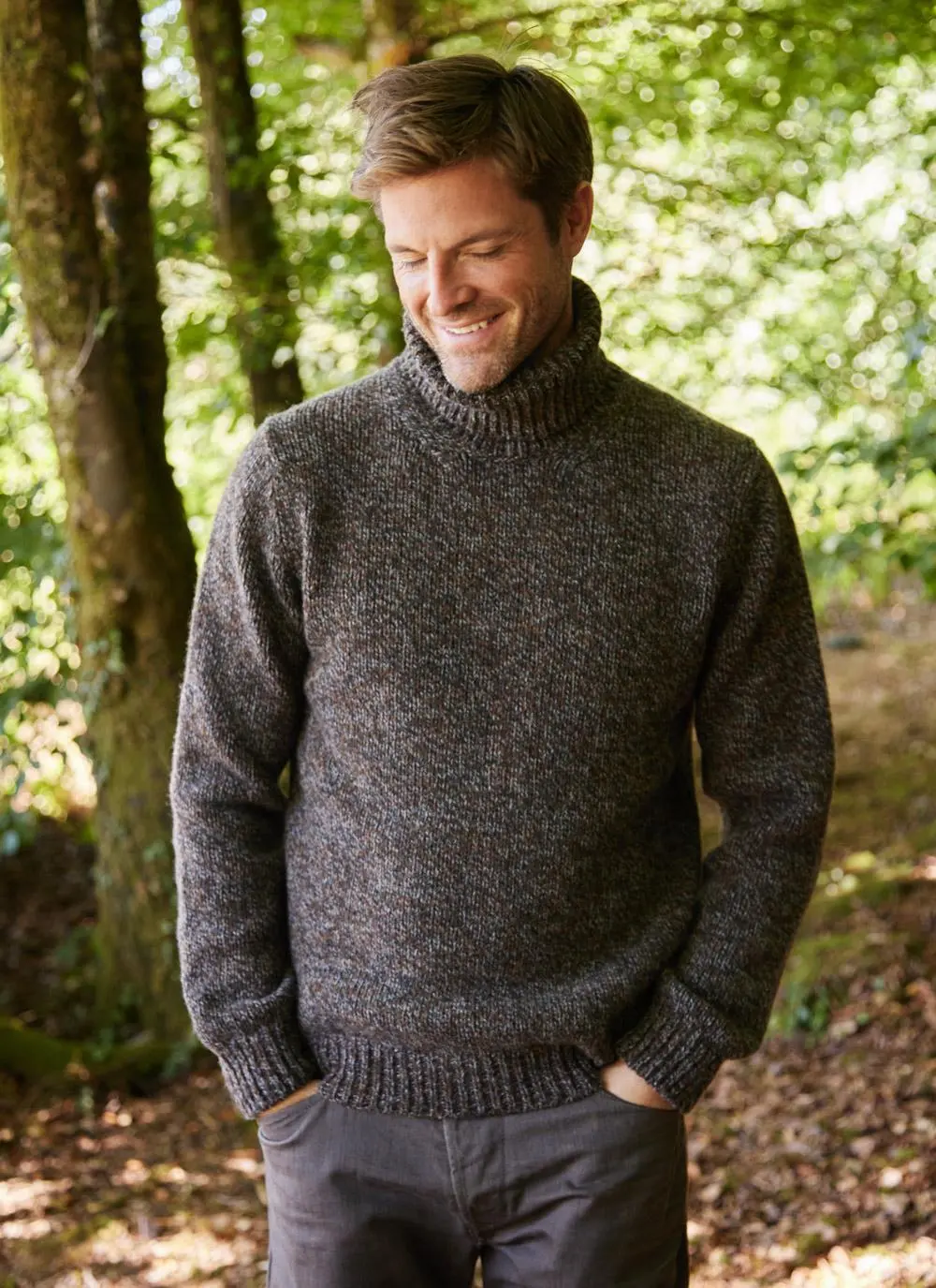 Fisherman Wool Cashmere Polo Neck Sweater