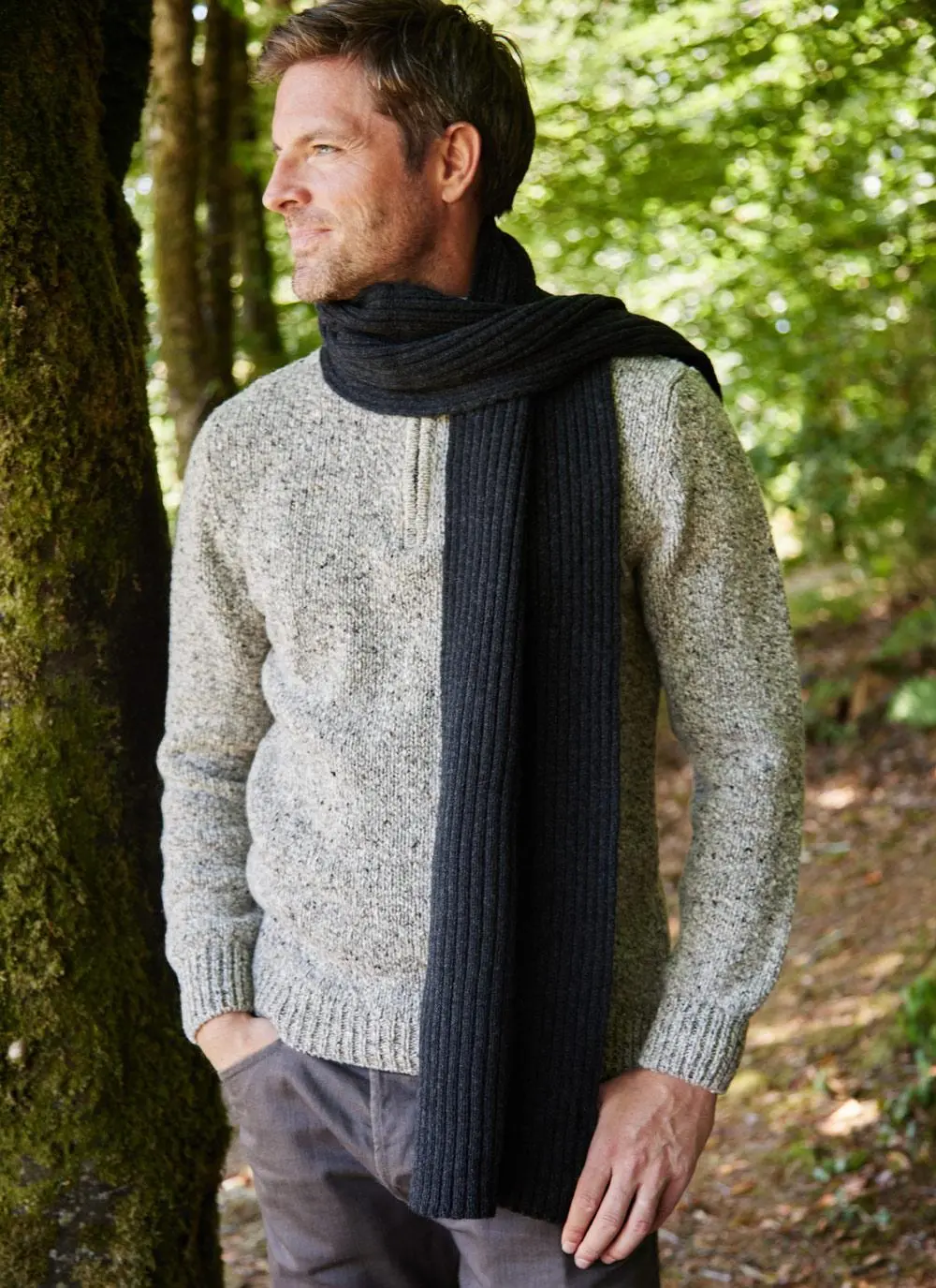 Fisherman Ribbed Lambswool Scarf