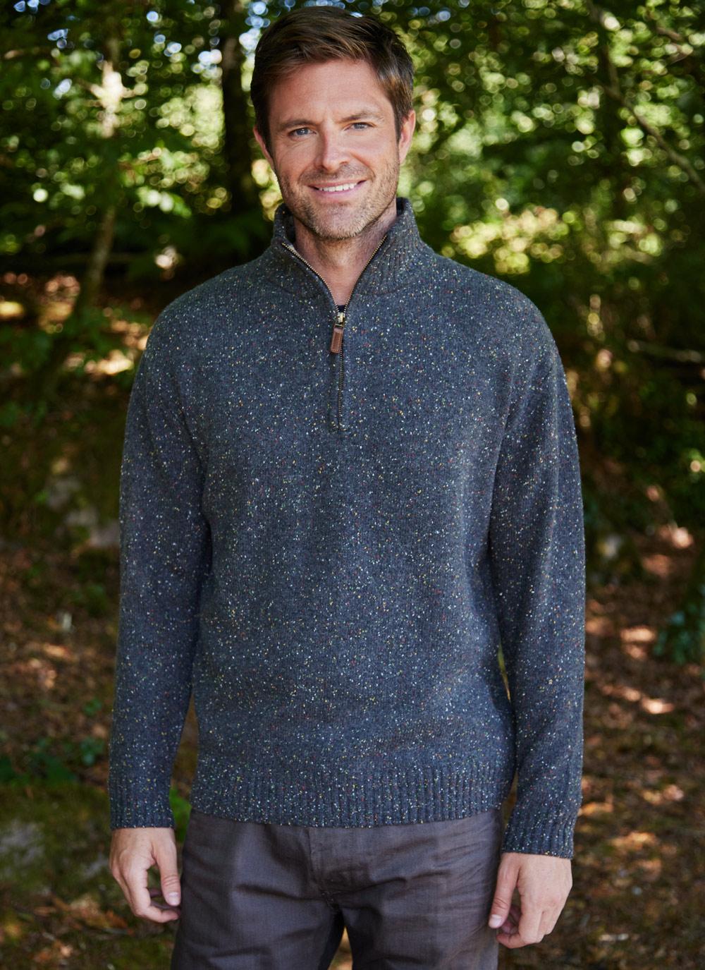 Donegal Fleck Half Zip Sweater in 