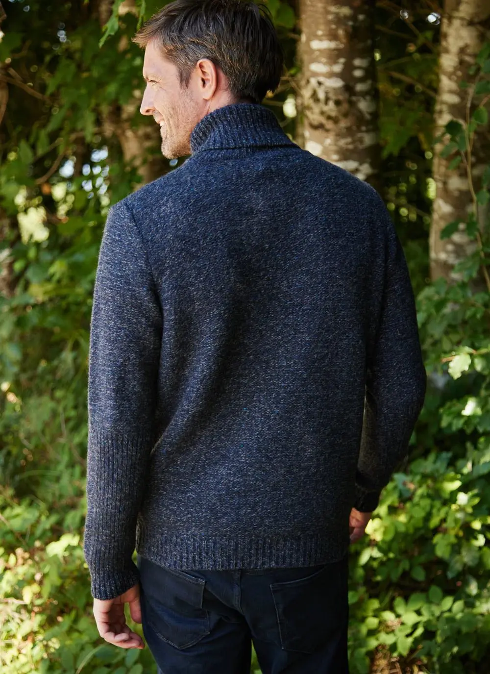Fisherman Shawl Collar Sweater