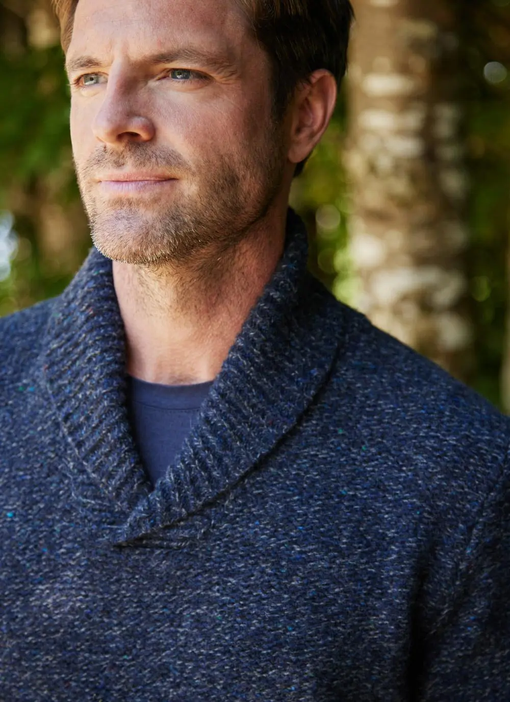 Fisherman Shawl Collar Sweater