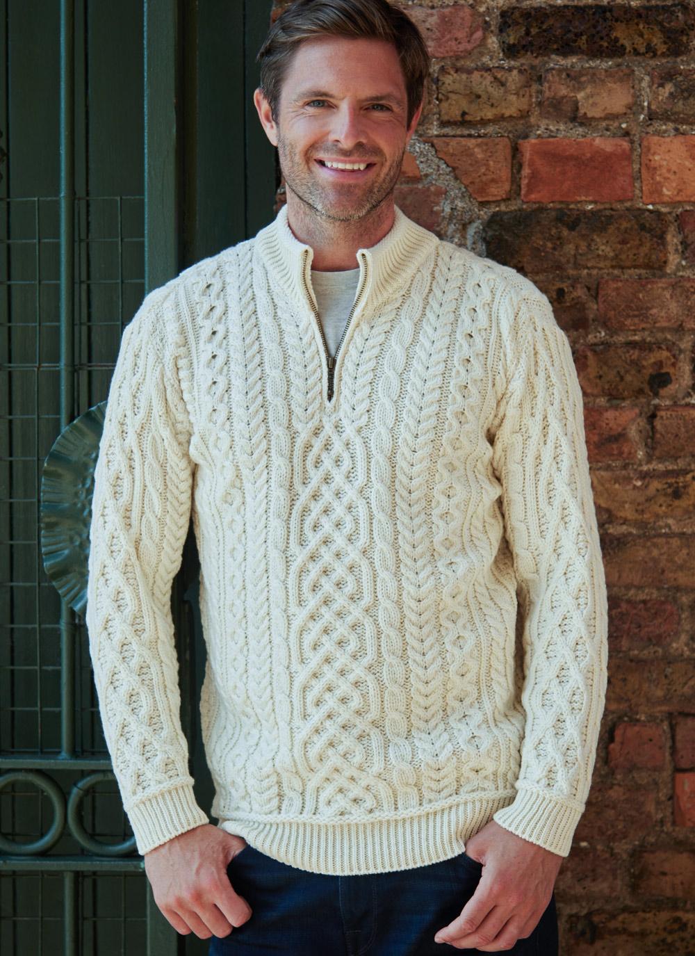 Mark Supersoft Wool Half Zip Aran Sweater