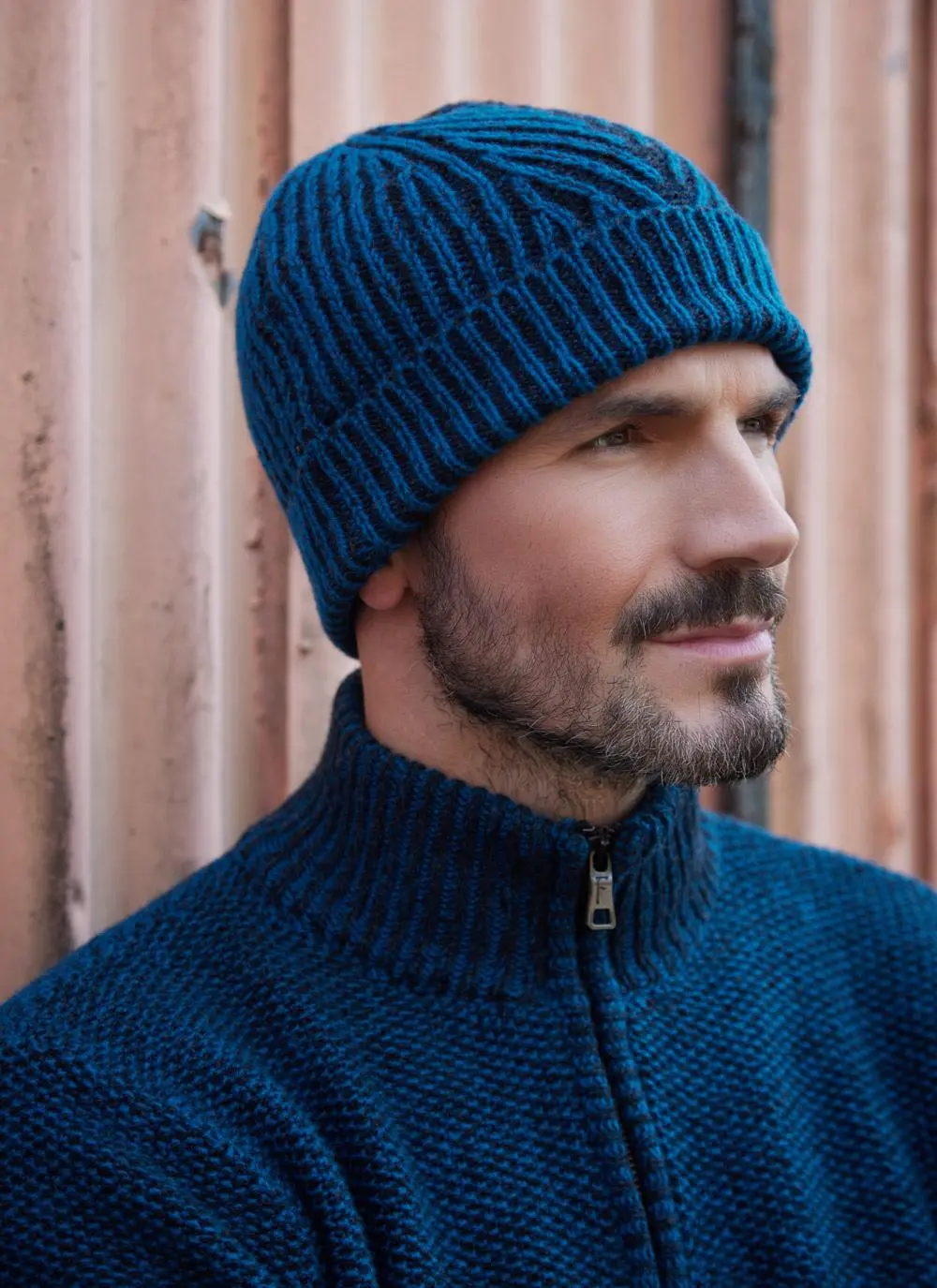Fisherman Herringbone Stitch Beanie Hat