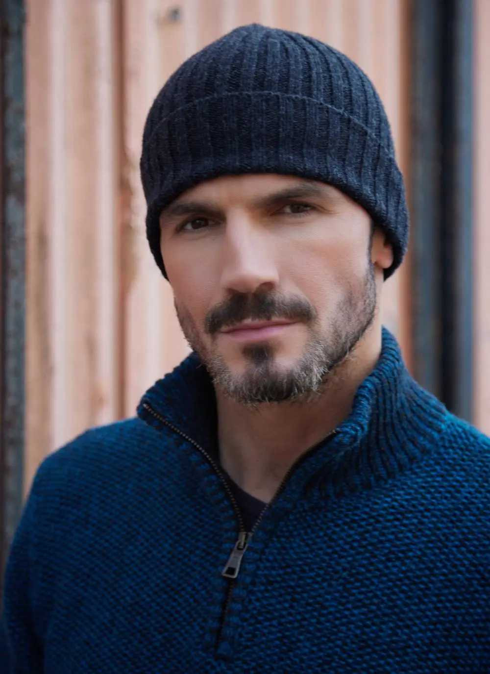 Fisherman Ribbed Lambswool Beanie Hat