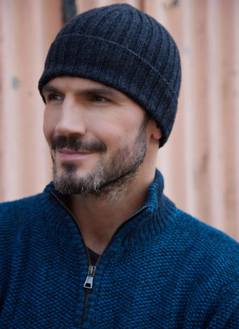 Fisherman Ribbed Lambswool Beanie Hat
