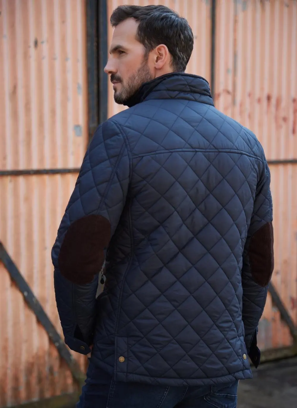 Cord Trim Quilted Jacket in Midnight | Blarney