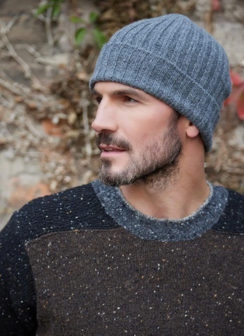 Fisherman Ribbed Lambswool Beanie Hat