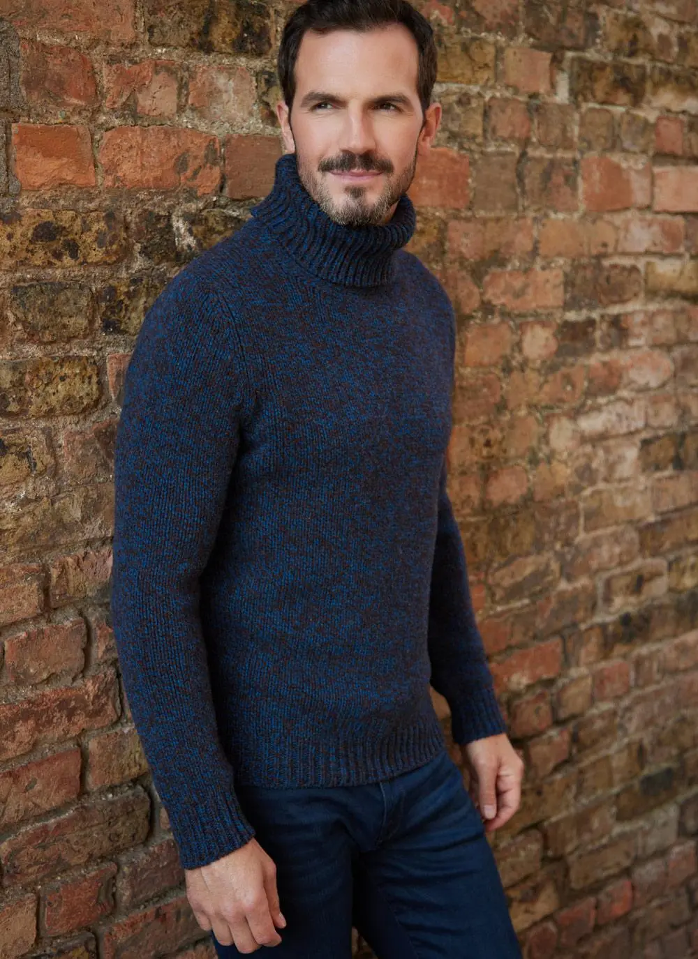 Fisherman Wool Cashmere Polo Neck Sweater