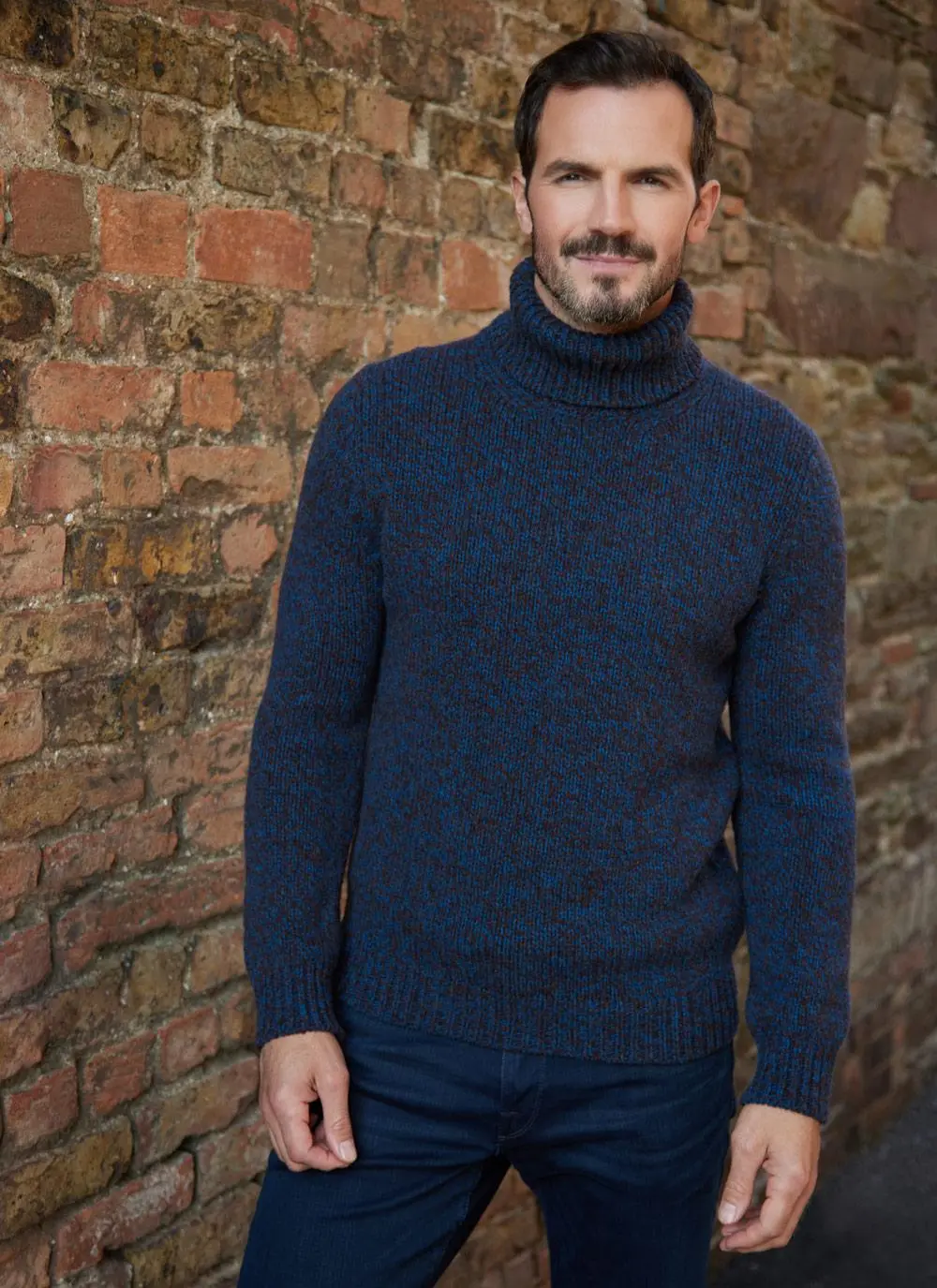 Fisherman Wool Cashmere Polo Neck Sweater