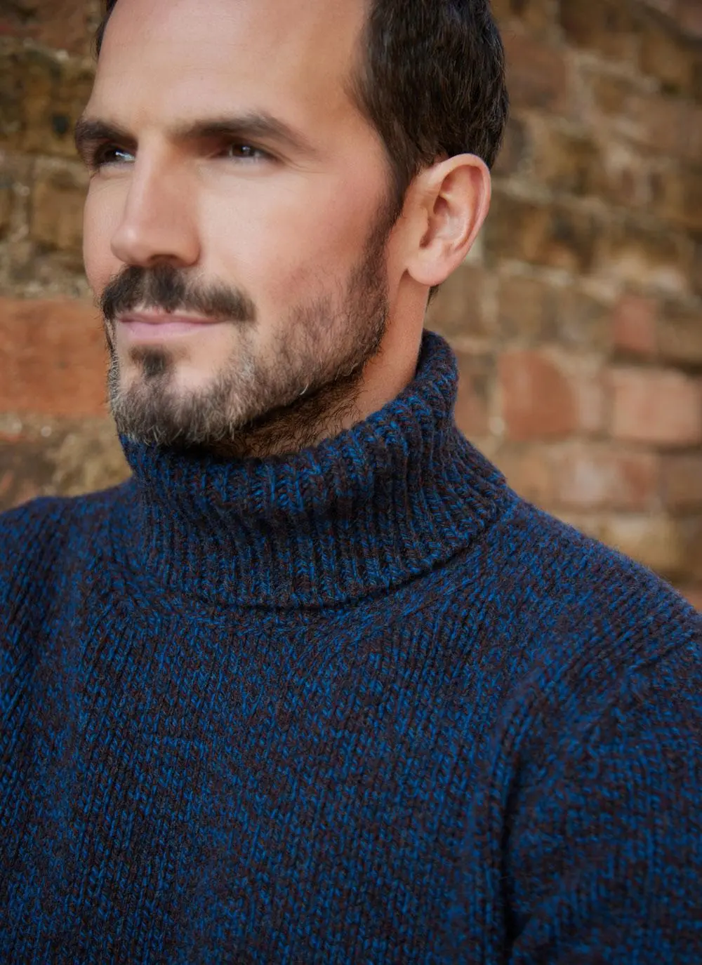 Fisherman Wool Cashmere Polo Neck Sweater