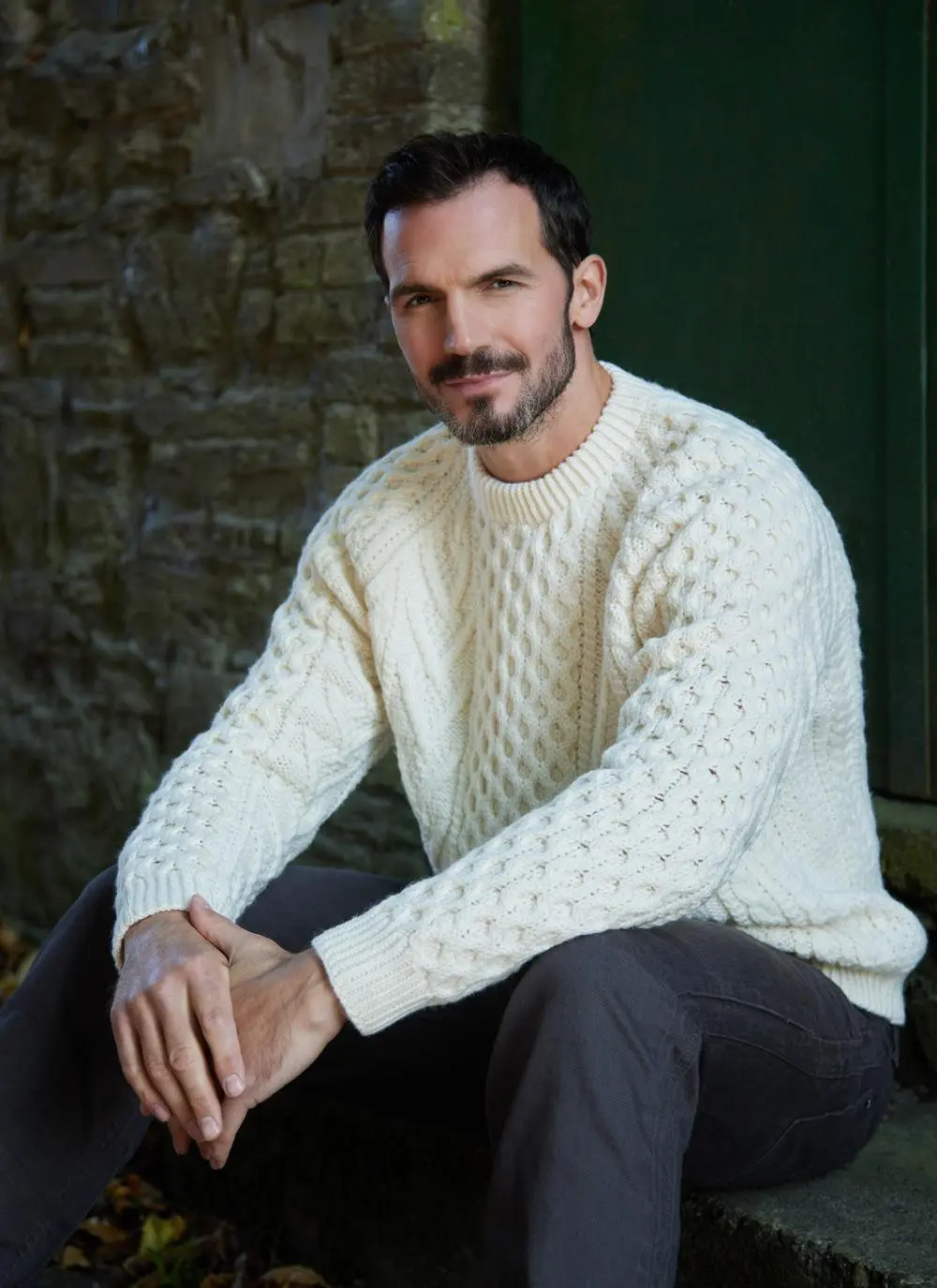 Traditional Aran Sweater in Natural | Blarney Woollen Mills