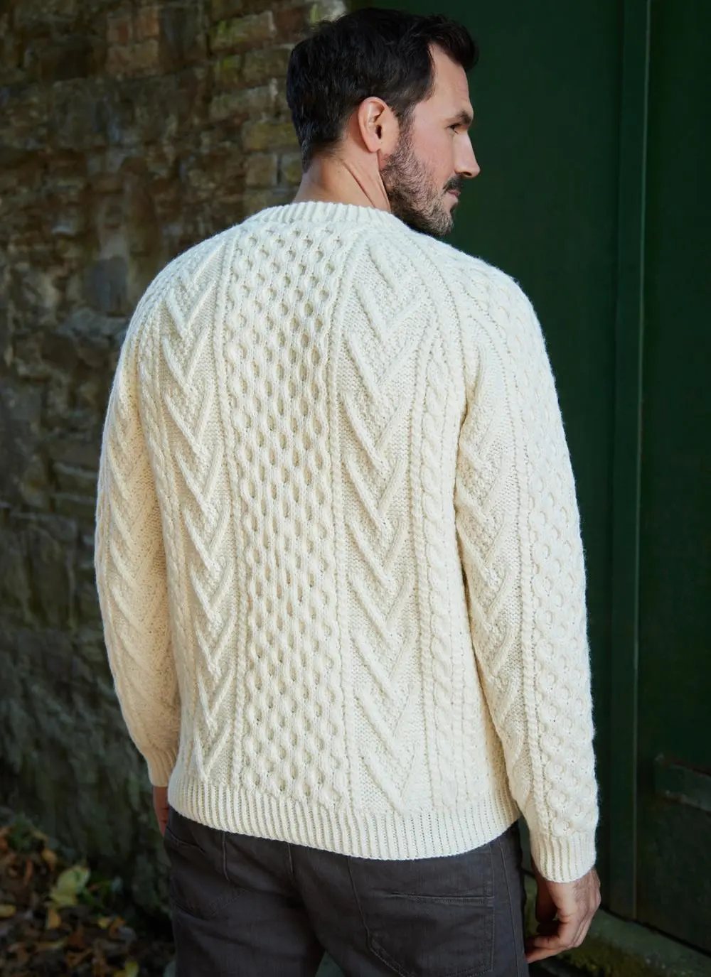 Traditional Aran Sweater in Natural | Blarney Woollen Mills