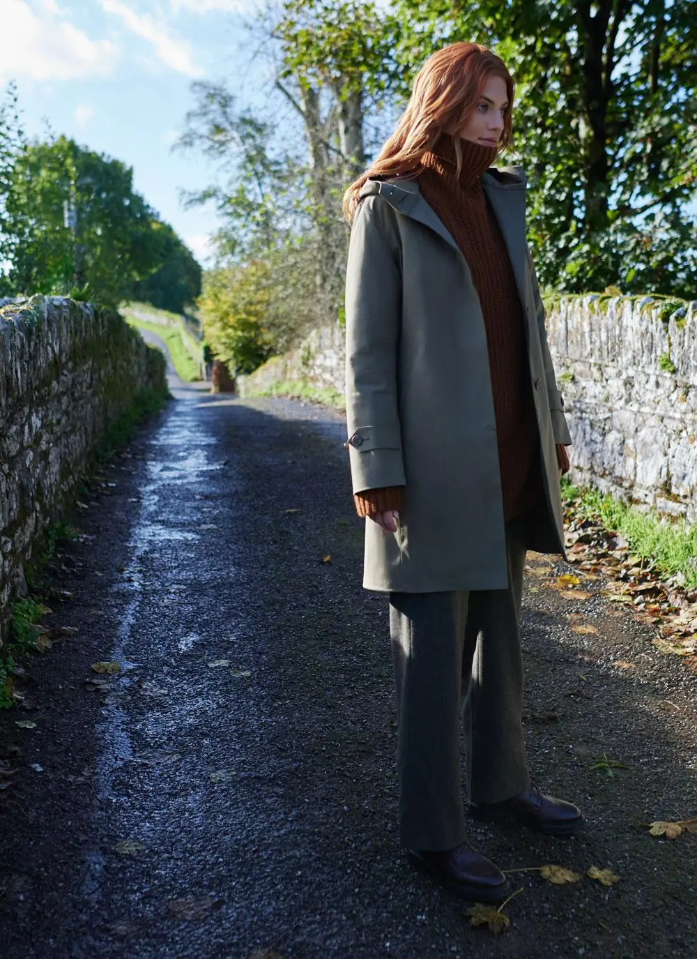 Hooded Mackintosh Coat