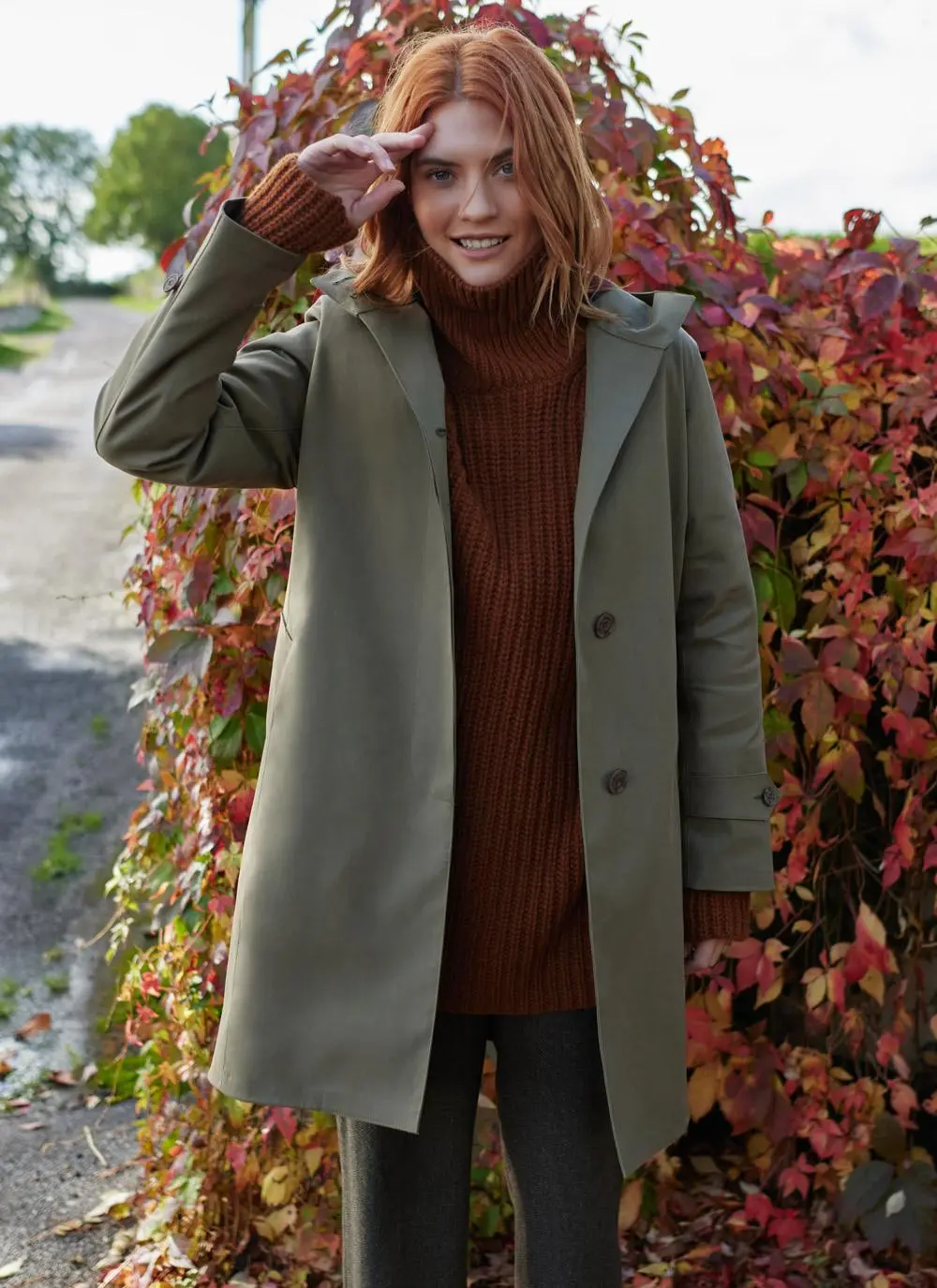 Hooded Mackintosh Coat
