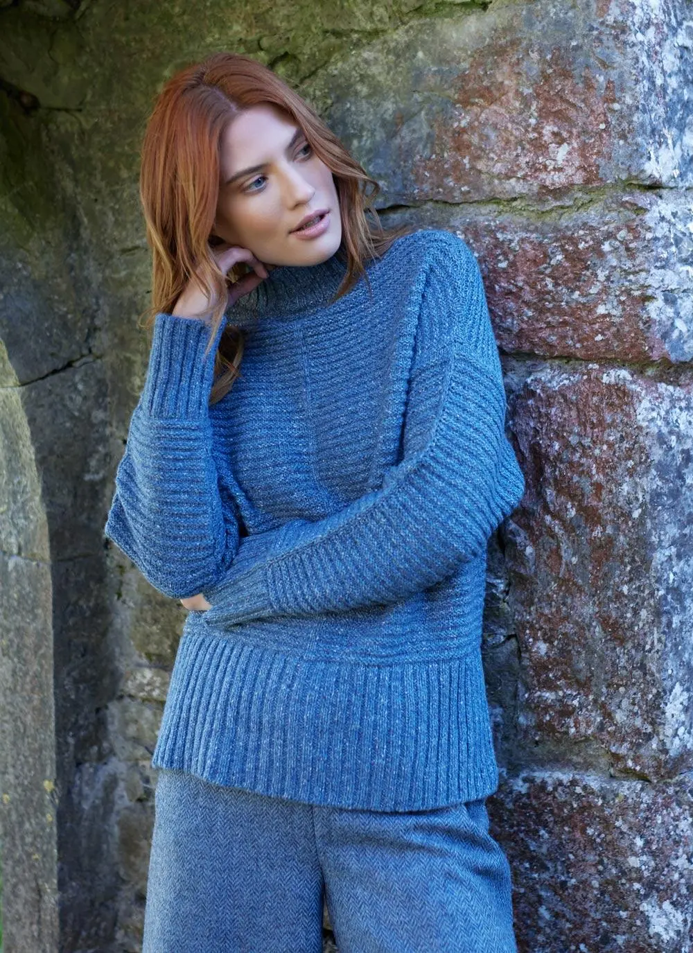 Iris Solid Funnel Neck Sweater