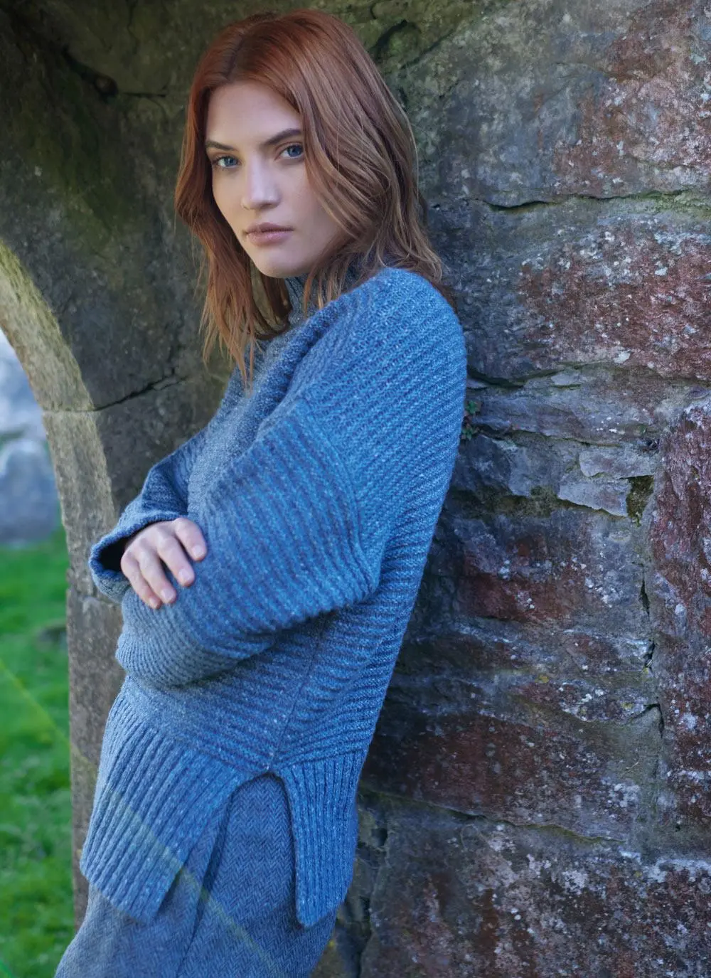 Iris Solid Funnel Neck Sweater