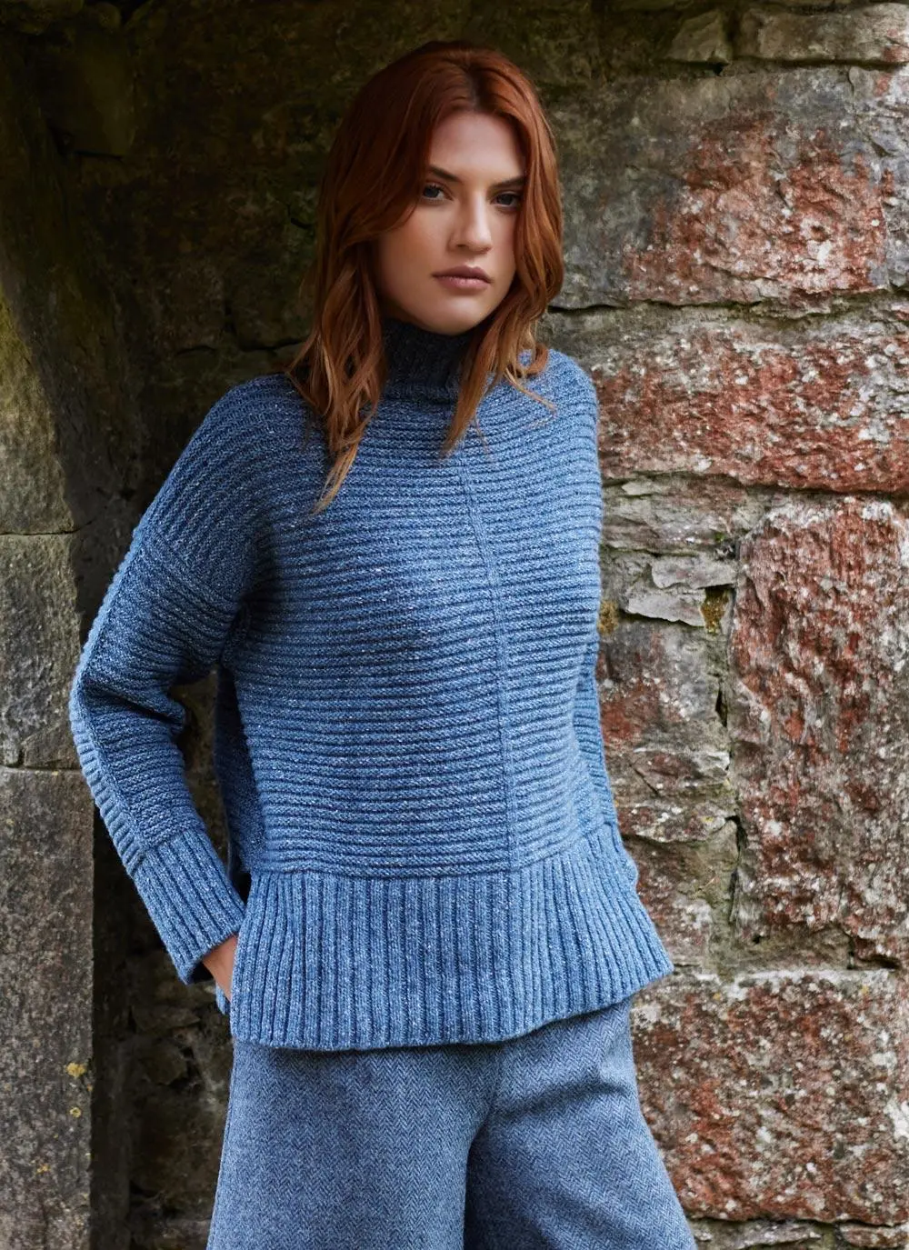 Iris Solid Funnel Neck Sweater