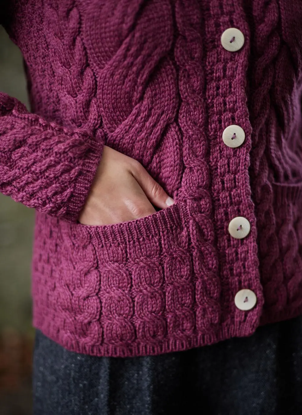 Supersoft Merino Wool Cable Cardigan