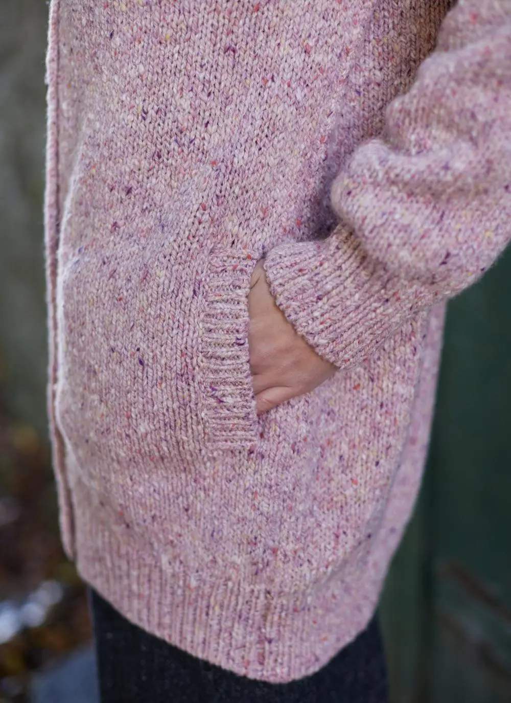 Fisherman Donegal Fleck Longline Button Cardigan