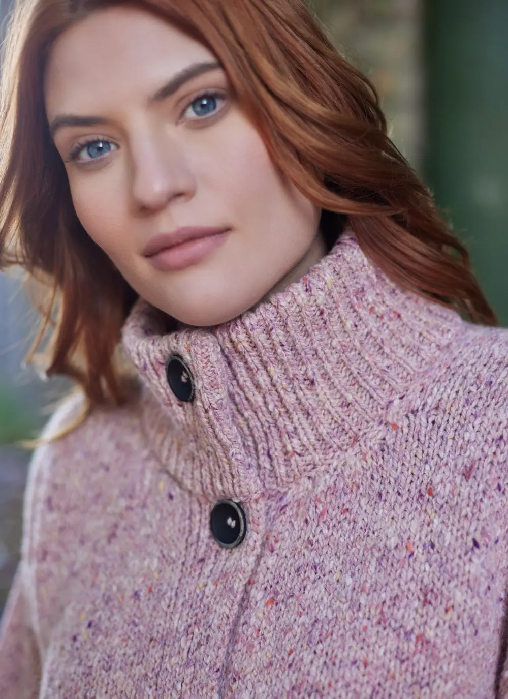 Fisherman Donegal Fleck Longline Button Cardigan