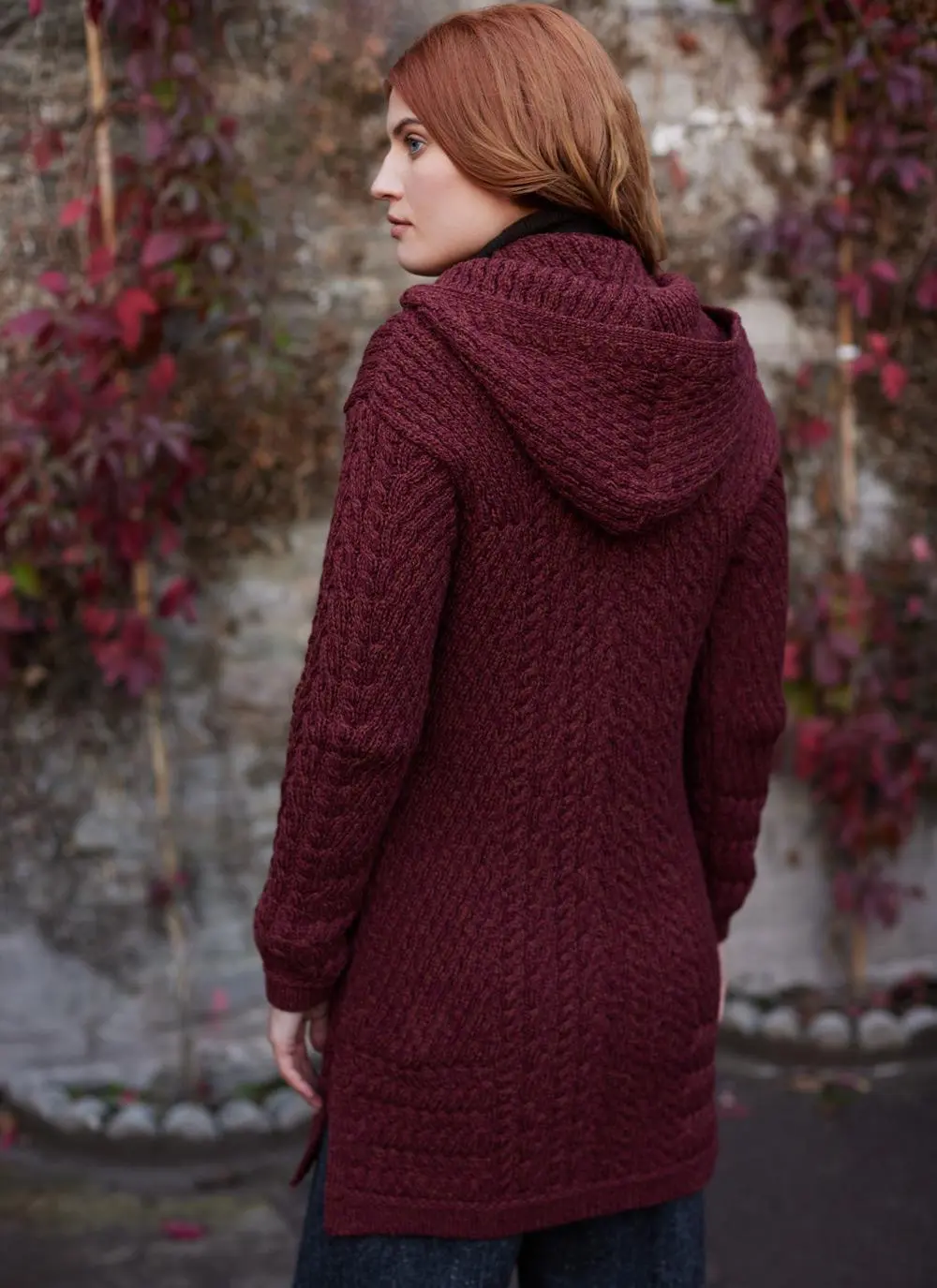 Caitlin Aran Cable Hooded Coatigan